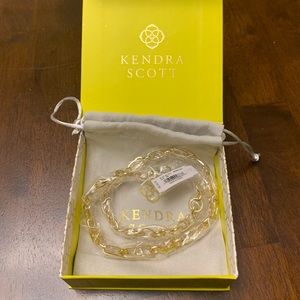 Kendra Scott Blair Gold Jewel Chain Necklace in White Crystal